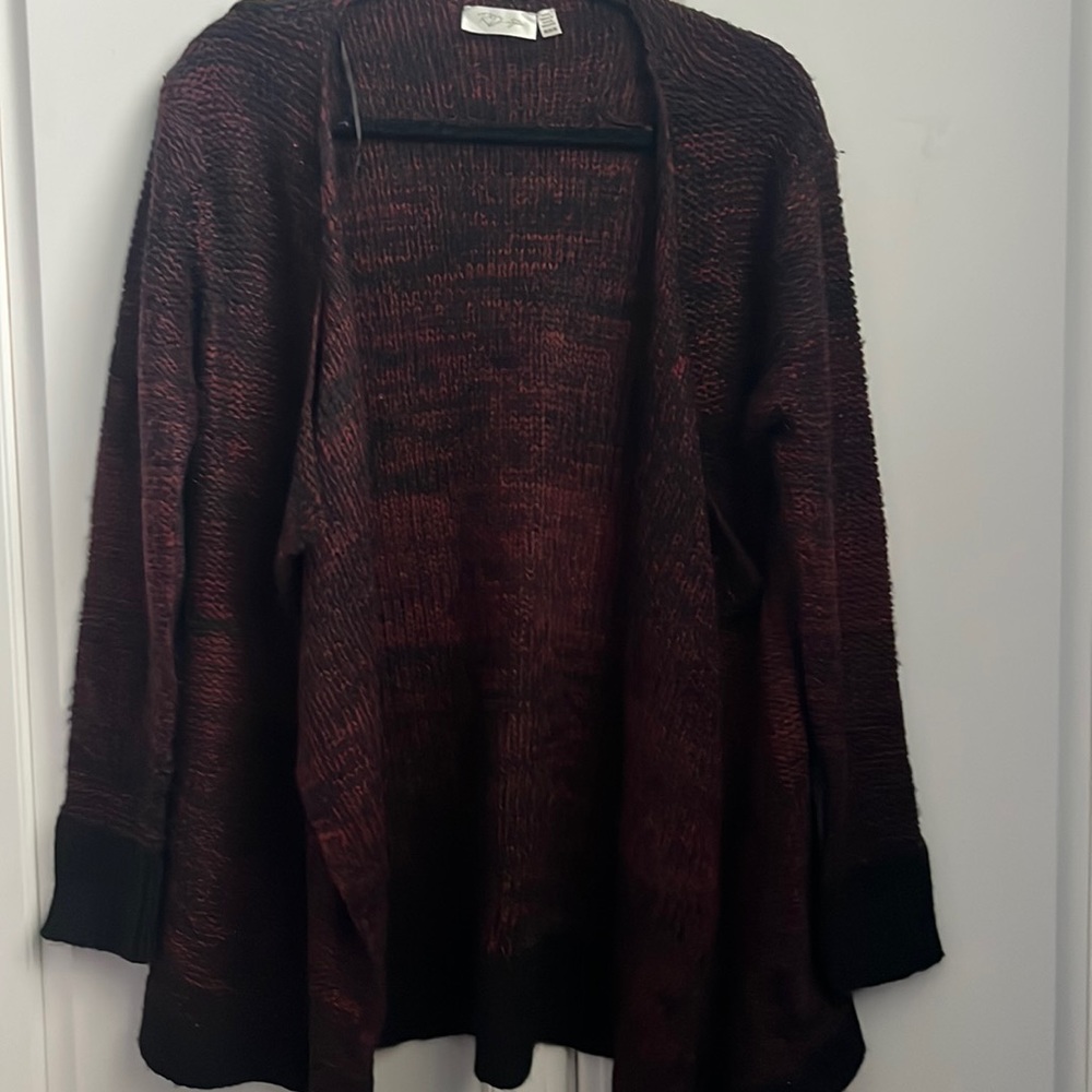 Cardigan with leather elbow detail